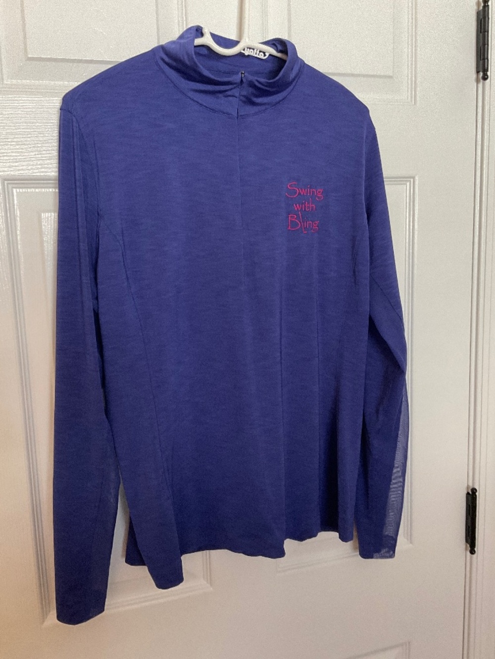 LADIES SLAZENGER HALF ZIP GOLF SHIRT.  XL LONG SLEEVE WITH NETTING.  PURPLE